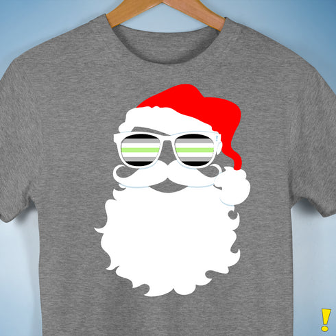 Santa’s Agender Pride Flag Shades Premium Unisex T-Shirt - Grey Heather